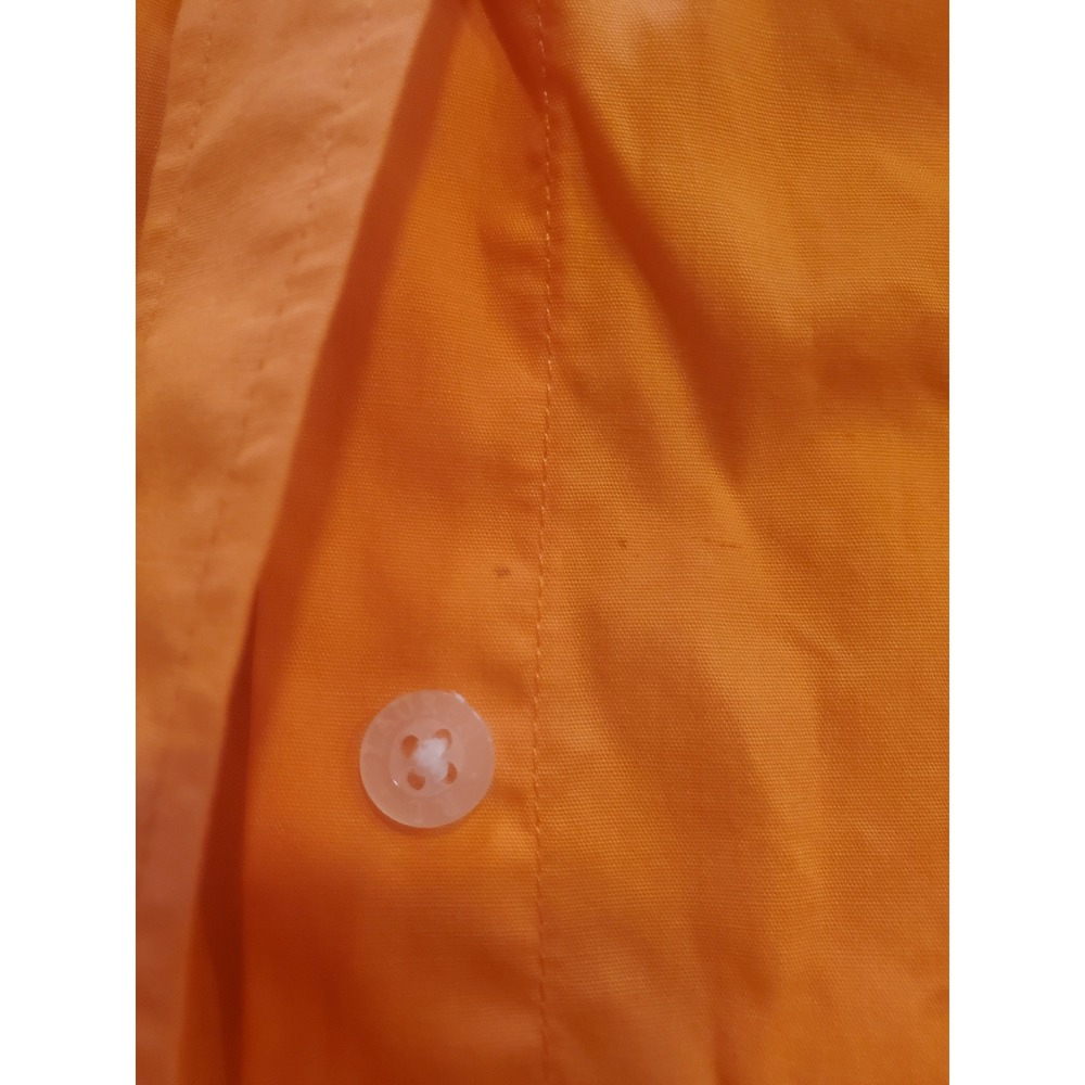 Lauren Ralph Lauren Orange Cotton Button Shirt Women 2X 3/4 Sleeve Monogram READ - Picture 7 of 7